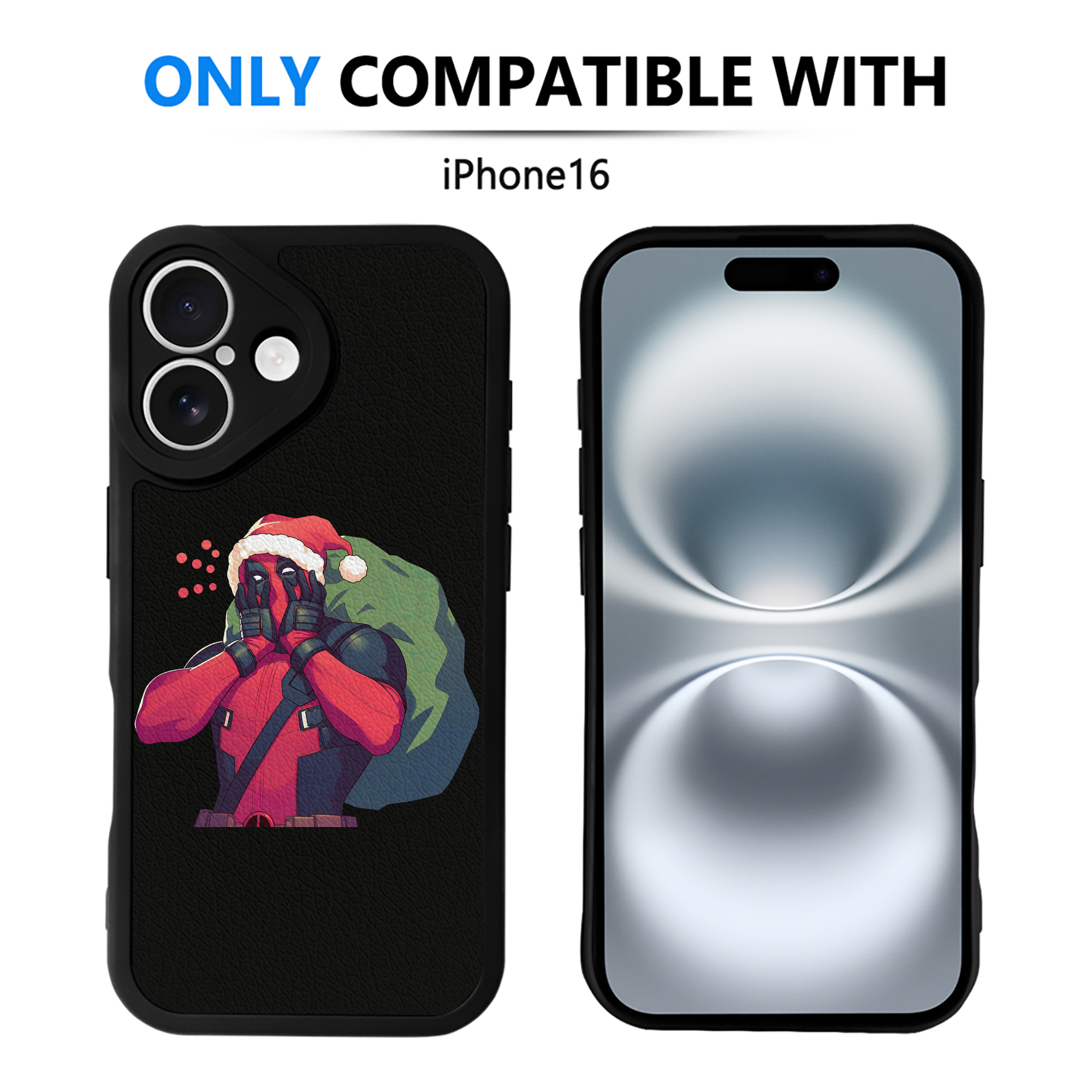 （画像用） Deadpool デッドプール 【iPhone 16シリーズ対応】シリコンスマホケース（レザー調） 材質：シリコン